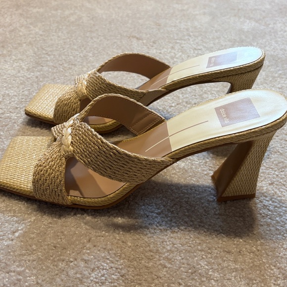 Dolce Vita “Nitro” Raffia Sandal Heels NWOT - Picture 3 of 6